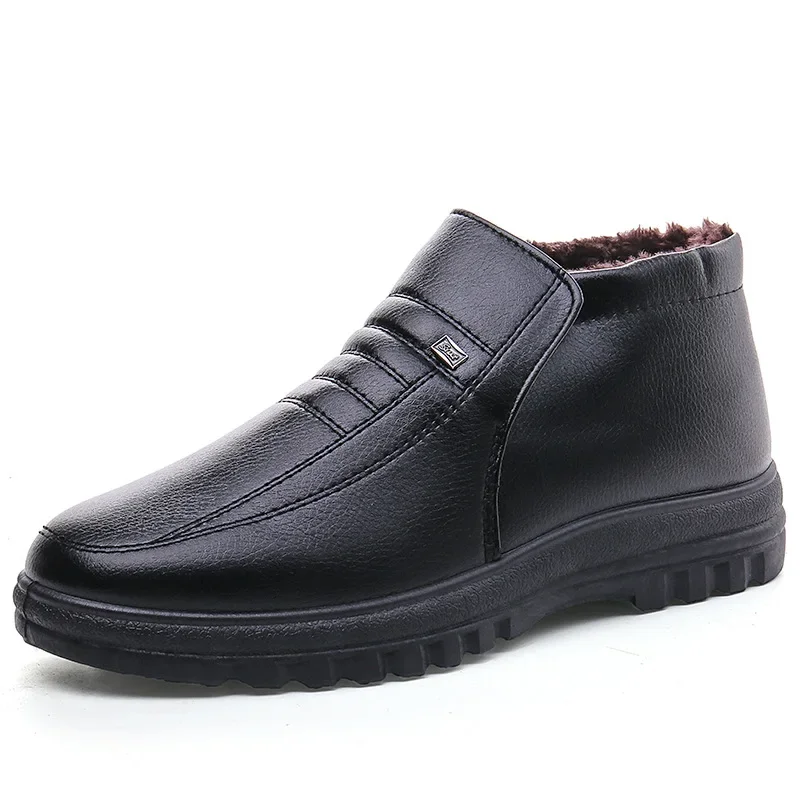 Leatherwork Boots - Plus Size Herenlaarzen Winter Warme Katoenen
