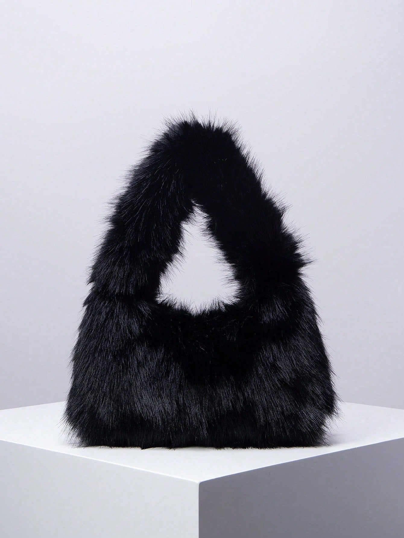 Leather Work Japan - Y2K-stijl draagtassen van imitatiebont voor dames,