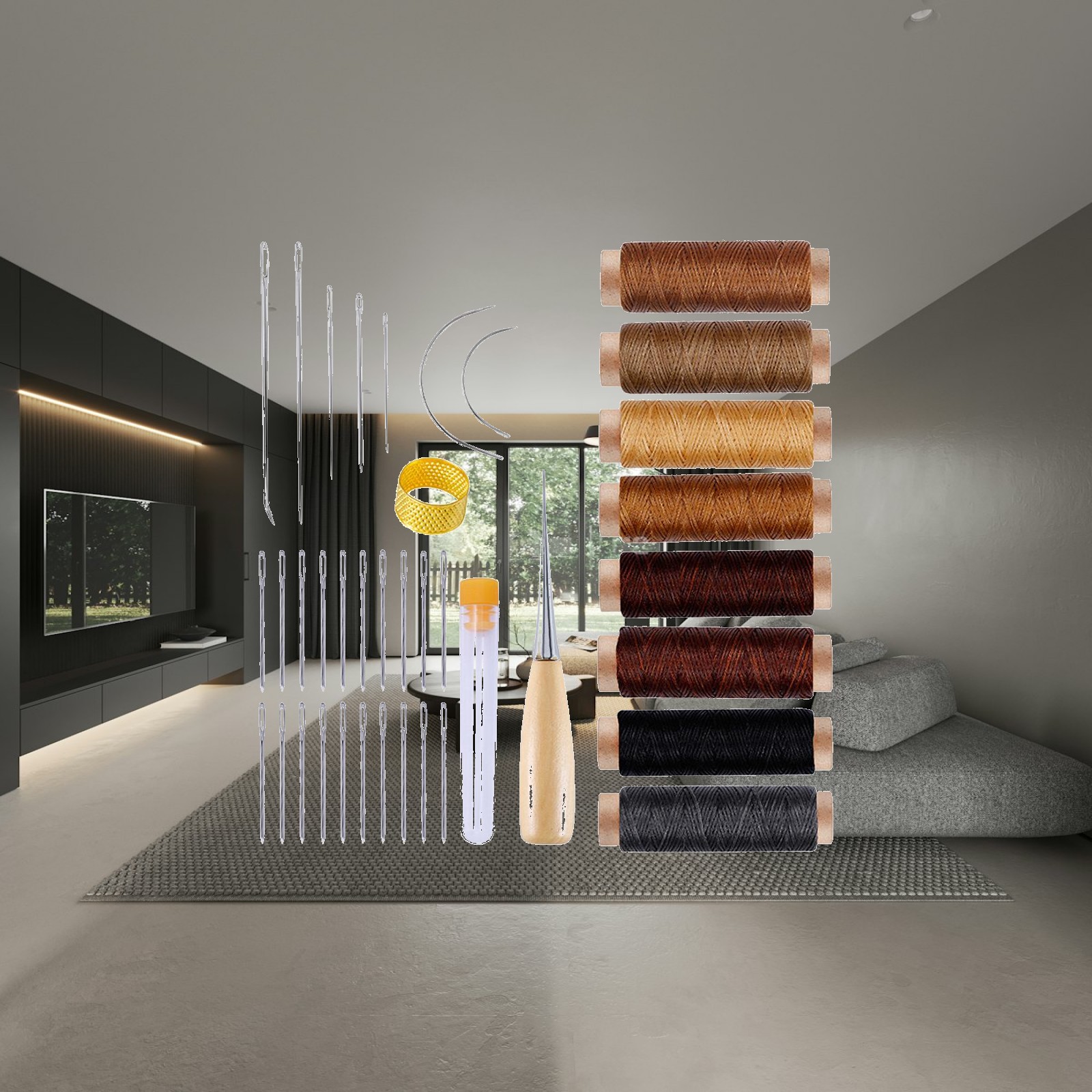 Upholstery Leather Work - Lederen bekledingsnaaiset, complete handnaaigereedschap en accessoires