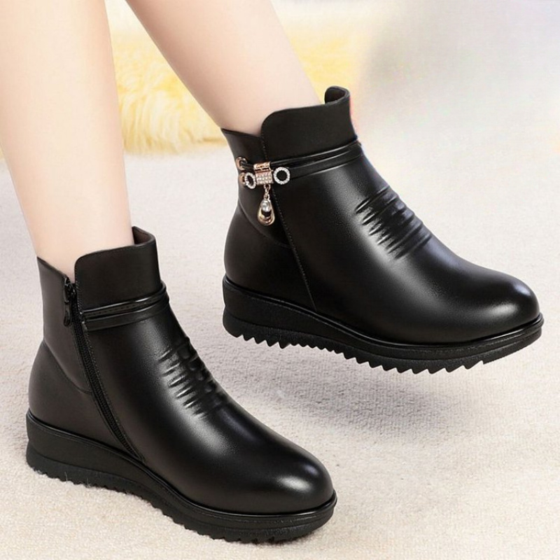 Leather Work Women Shoes - Warme winterlaarzen voor dames met dikke