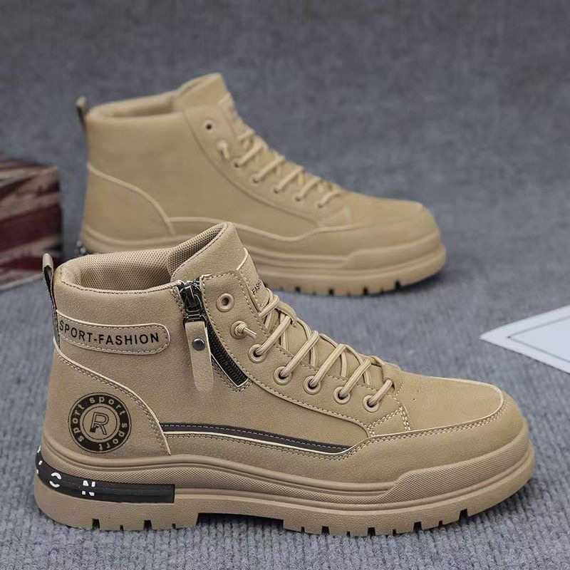 Leatherwork Boots - Mannen Retro Hoge Top Werklaarzen Herfst