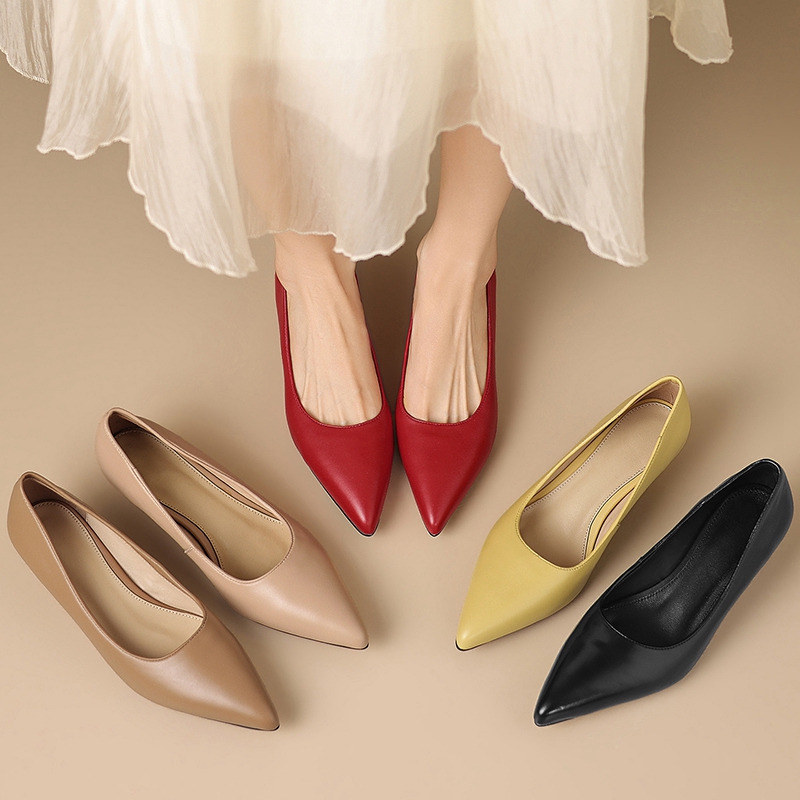 Leather Work Women Shoes - Nieuwe lente- en herfstdamesschoenen van echt