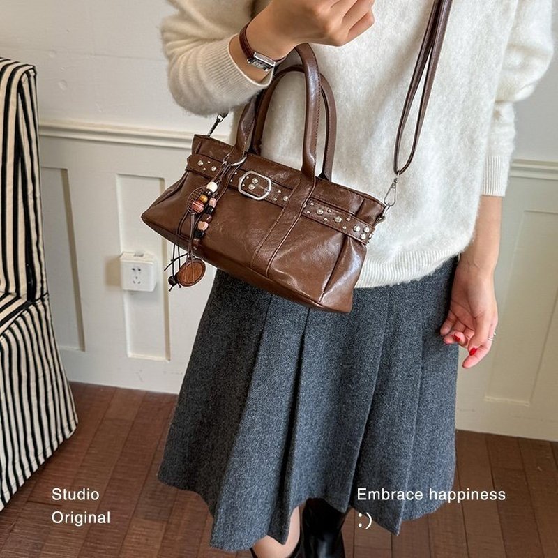 Dames handtas van bruin PU-lee - Leather Work Handbags recensie en prijs