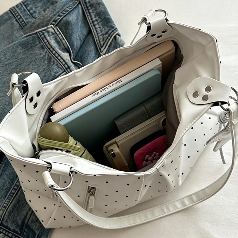 Koreaanse Polka Dot Schouderta - Leather Work Duffle Bag recensie en prijs