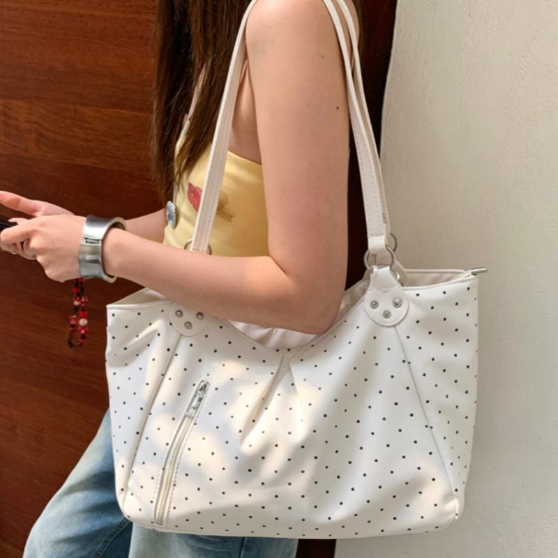 PU Lederen Polka Dot Tote Bag  - Leather Work Duffle Bag recensie en prijs