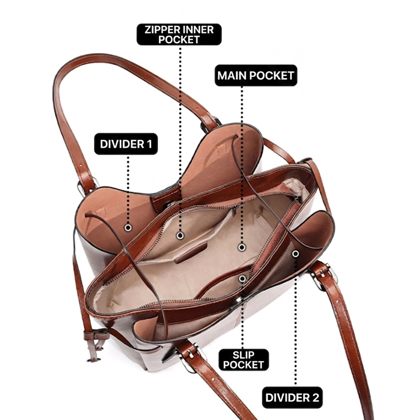 HIFASHION Vintage Oil Wax Echt - Leather Work Handbags recensie en prijs
