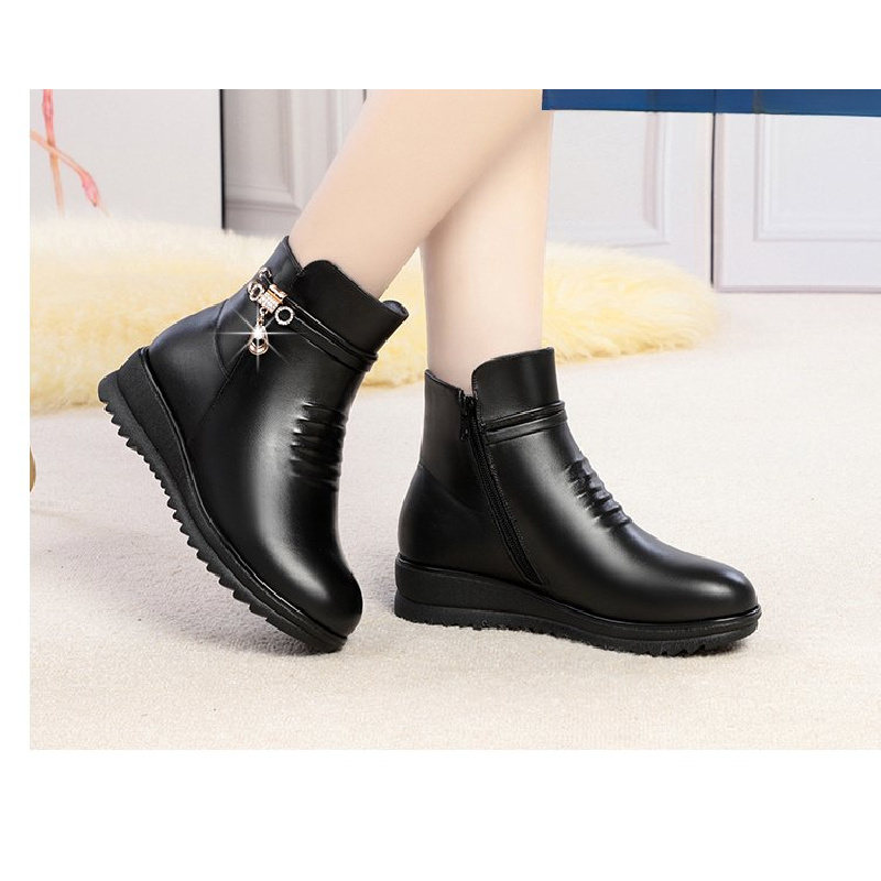 Warme winterlaarzen voor dames - Leather Work Women Shoes recensie en prijs