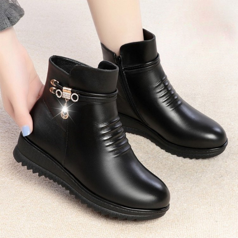 Warme winterlaarzen voor dames - Leather Work Women Shoes recensie en prijs