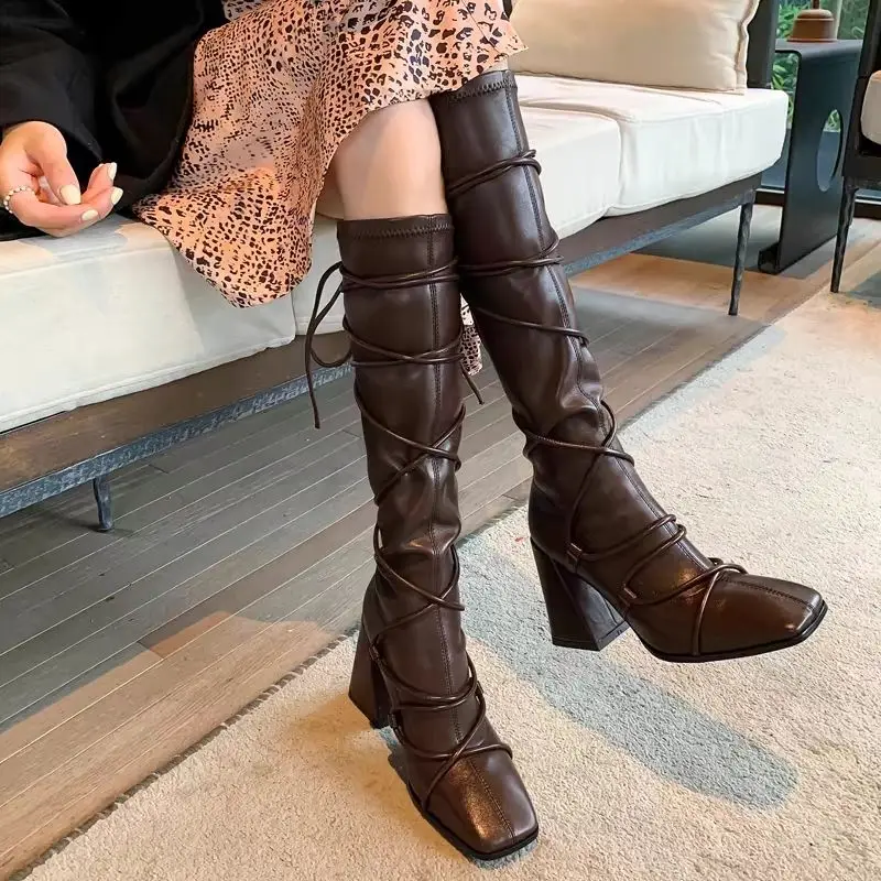 Herfst Winter Lederen Band Kni - Leather Work Women Shoes recensie en prijs