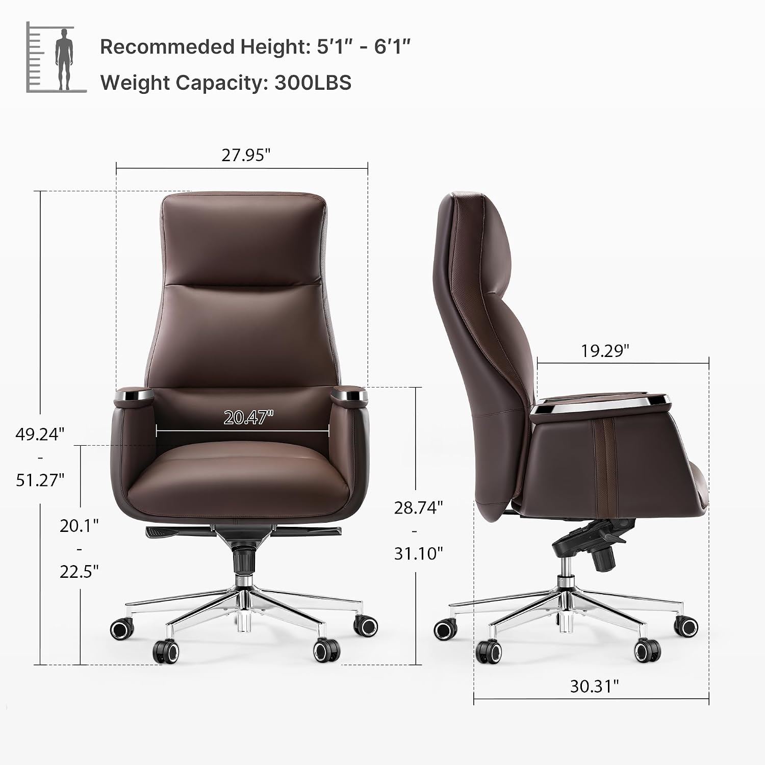 Hoge Rug Executive Kantoorstoe - Upholstery Leather Work recensie en prijs